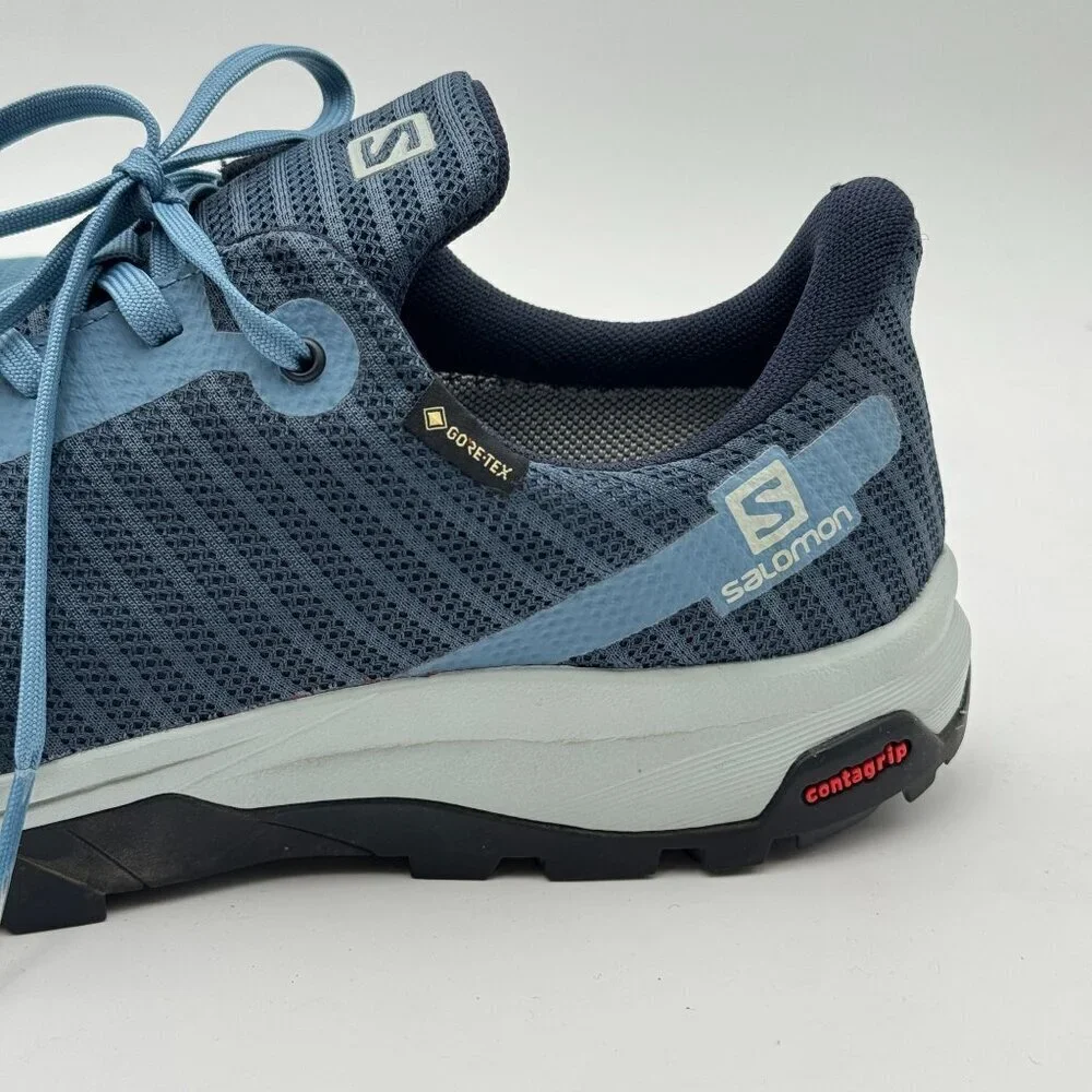 Salomon Outbound Prism Gore-Tex Hiking Shoes 8.5 Contagrip Blue Sneakers Trail